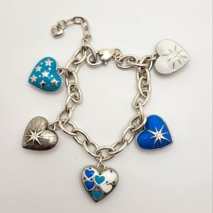 Brighton Amore Shades Heart Charms Bracelet